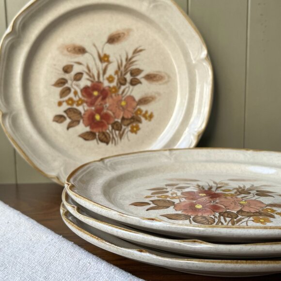 4 Endura Collection Stoneware Dinner Plates Festive SY-6669 Japan - Picture 1 of 10